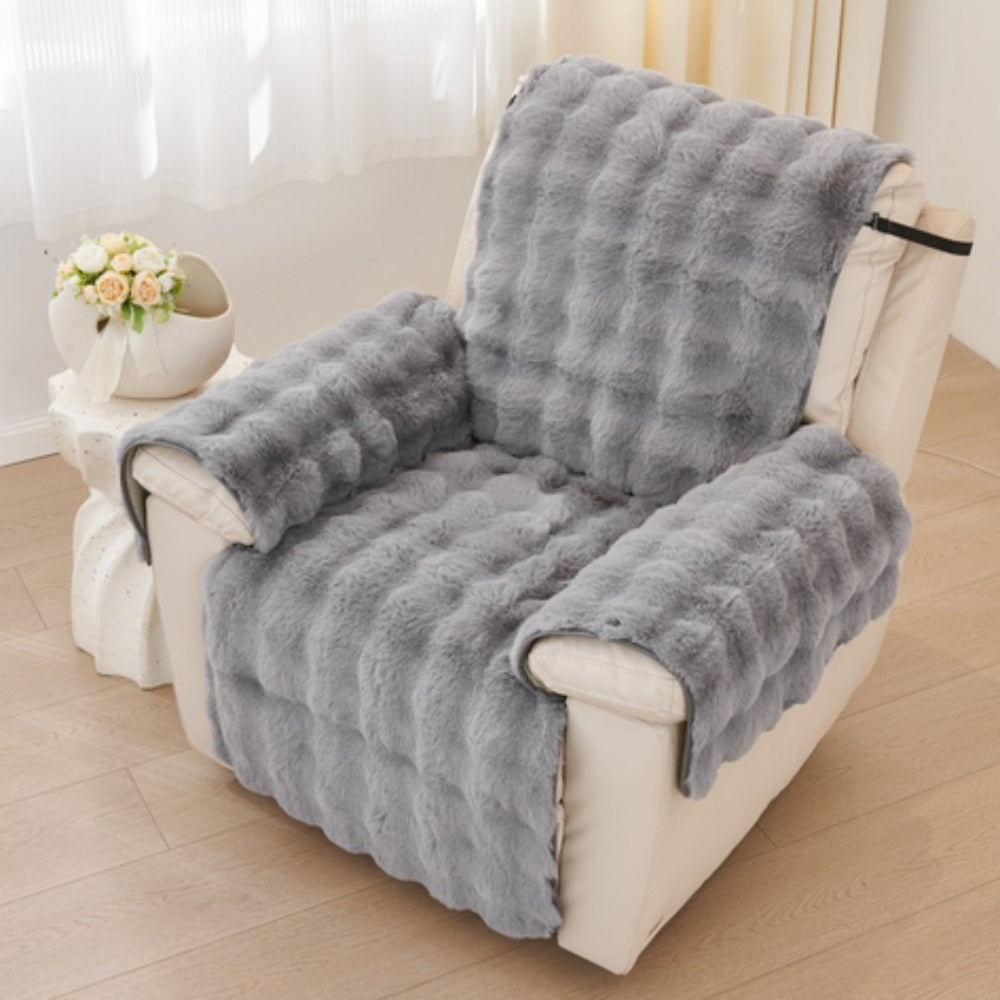 Faux Fur Non-Slip Recliner Cover – Soft Plush Protection
