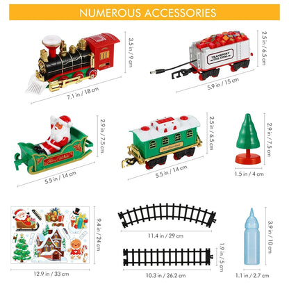 Interactive Electric Train Set for Christmas – Lights and Smoke Features
