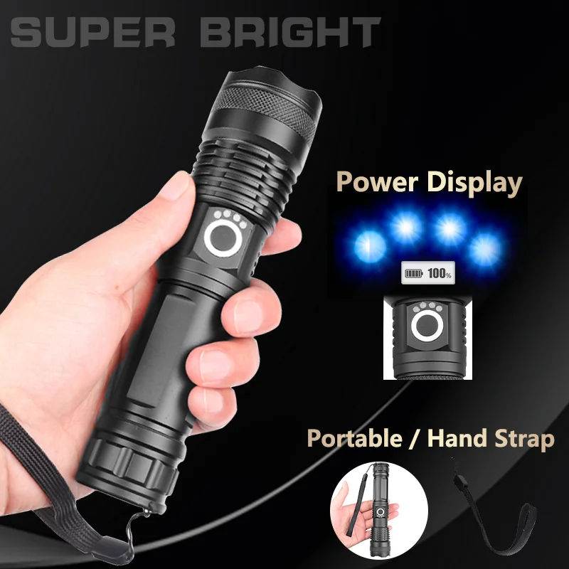 UltraBright 90000 Lumens Rechargeable LED Flashlight