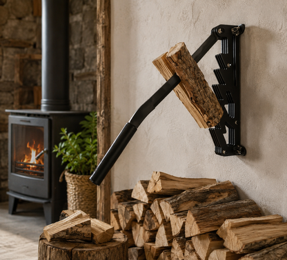 Manual Log Splitter for Firewood, Wall-Mounted with 180-Degree Adjustable Handle