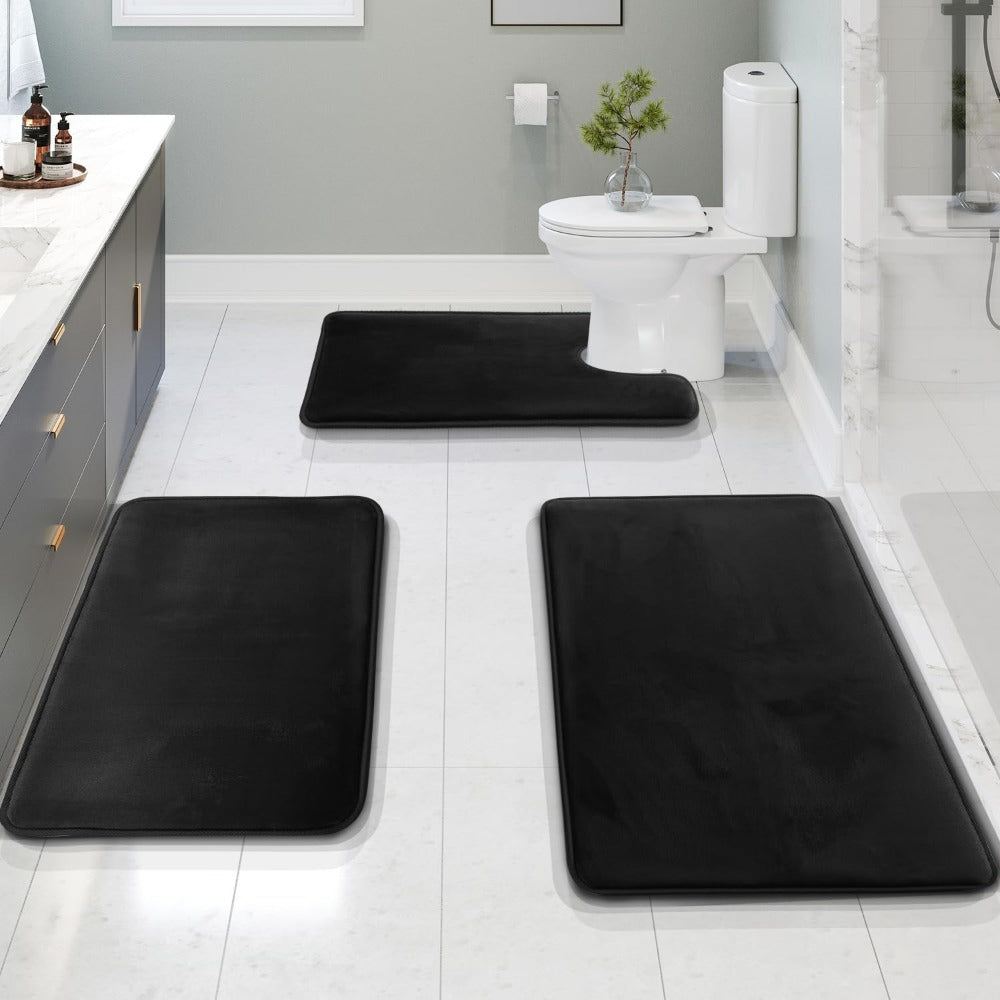 3-Piece Bath Mat Set with Non-Slip Design