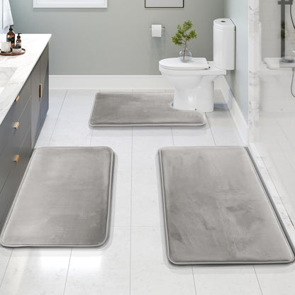 3-Piece Bath Mat Set with Non-Slip Design