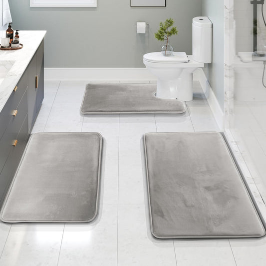 3-Piece Bath Mat Set with Non-Slip Design