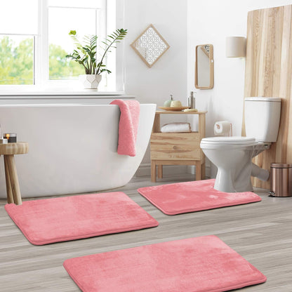 3-Piece Bath Mat Set with Non-Slip Design