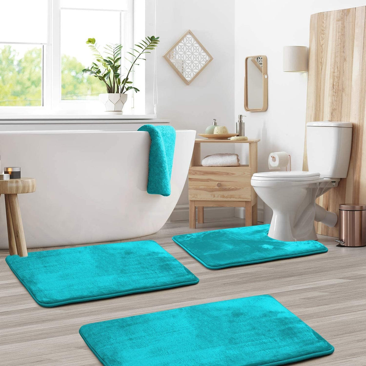 3-Piece Bath Mat Set with Non-Slip Design
