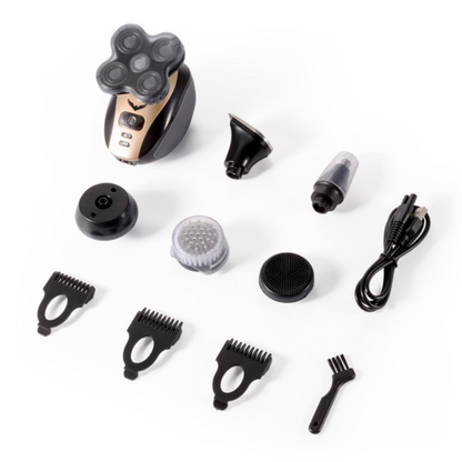 Five-Blade Waterproof Electric Head Shaver for Delicate Skin