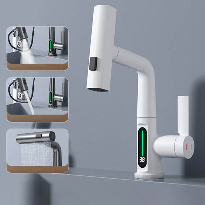 LED Temperature Indicator Kitchen Faucet with 360° Swivel for Simple Cleaning