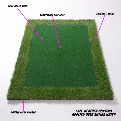 Portable Golf Practice Mat with Floating Balls and Flag, 2x3 Feet