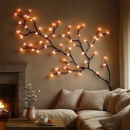 Floral LED Wall Light with Cherry Blossom Design – Warm Accent Lighting