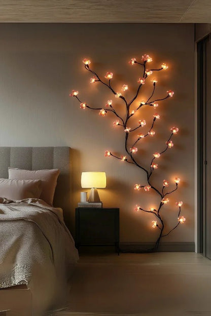 Floral LED Wall Light with Cherry Blossom Design – Warm Accent Lighting
