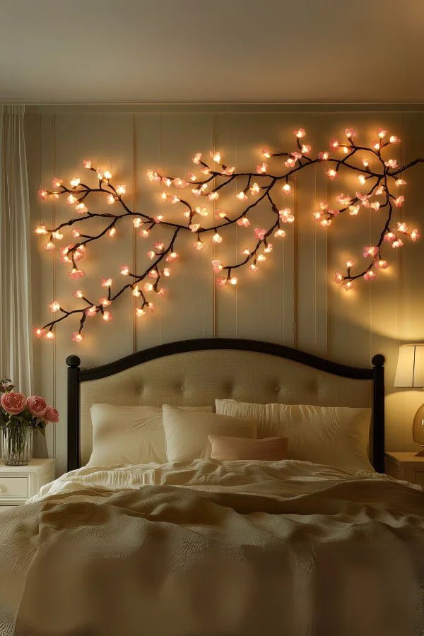 Floral LED Wall Light with Cherry Blossom Design – Warm Accent Lighting