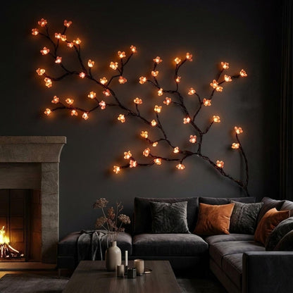 Floral LED Wall Light with Cherry Blossom Design – Warm Accent Lighting