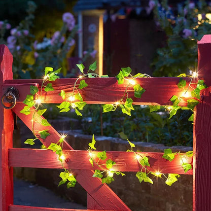 String Lights with Minimalist Floral and Leaf Designs