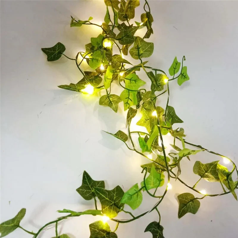 String Lights with Minimalist Floral and Leaf Designs