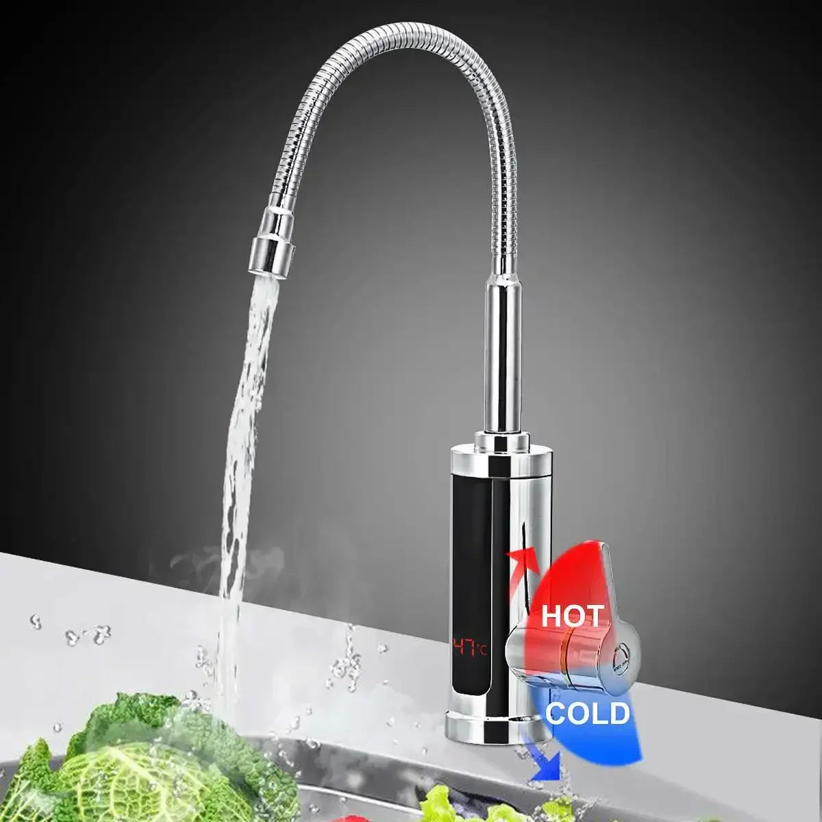 Electric Instant Hot Water Faucet 3000W for Quick Heating in Kitchen & Bathroom