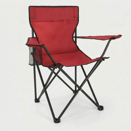 Outdoor Folding Chair with Integrated Cup Holder for Convenient Seating