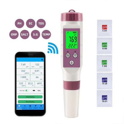 Water Quality Tester with 7-Parameter Probe and Smartphone App Link