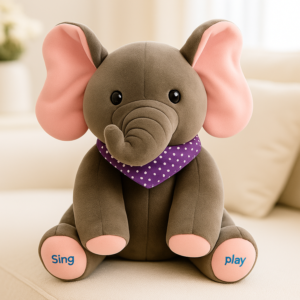Soft Plush Floppy-Ear Elephant Toy