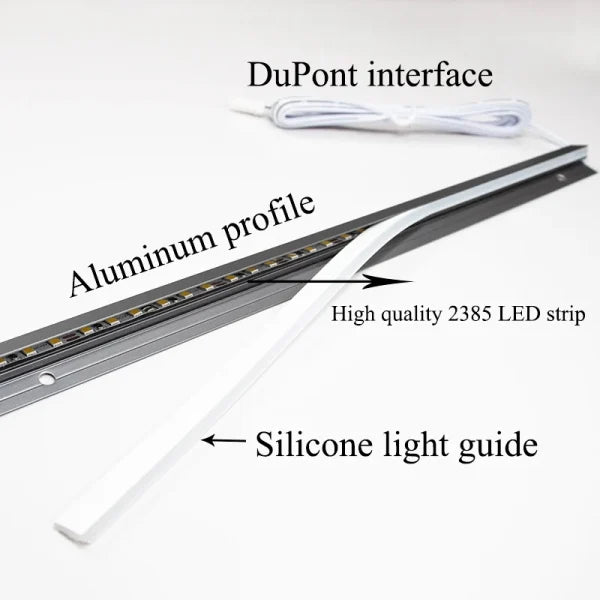 LED Strip Light for Under Cabinet Use, Adjustable Length, Aluminum Frame, 45-Degree Beam