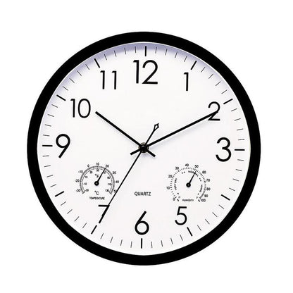 Vintage-Style Waterproof Outdoor Clock with Temperature and Humidity Gauge