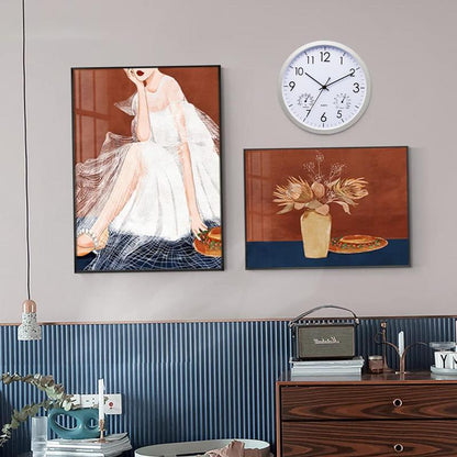 Vintage-Style Waterproof Outdoor Clock with Temperature and Humidity Gauge