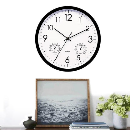 Vintage-Style Waterproof Outdoor Clock with Temperature and Humidity Gauge