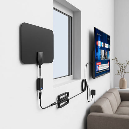 UltraClear 300-Mile Indoor HDTV Antenna with Enhanced Signal Boost