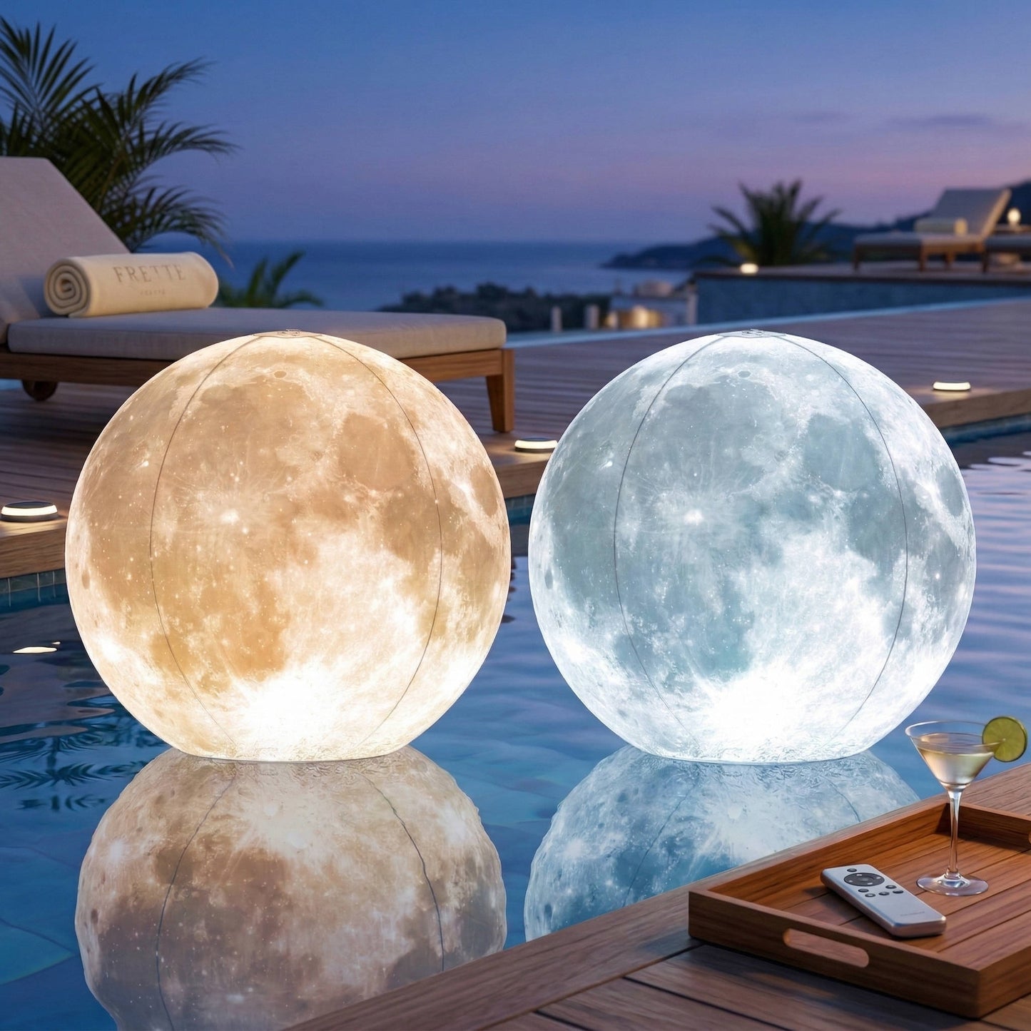 Lunar Glow Floating Solar Pool Orbs – 14" Inflatable Lights