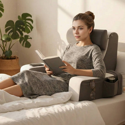 Ultimate Comfort Reading Pillow with Adjustable Arms & Pockets