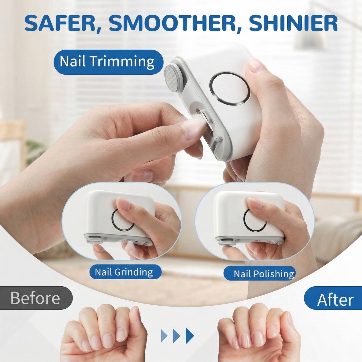 Cordless Nail Trimmer with Storage for All Ages