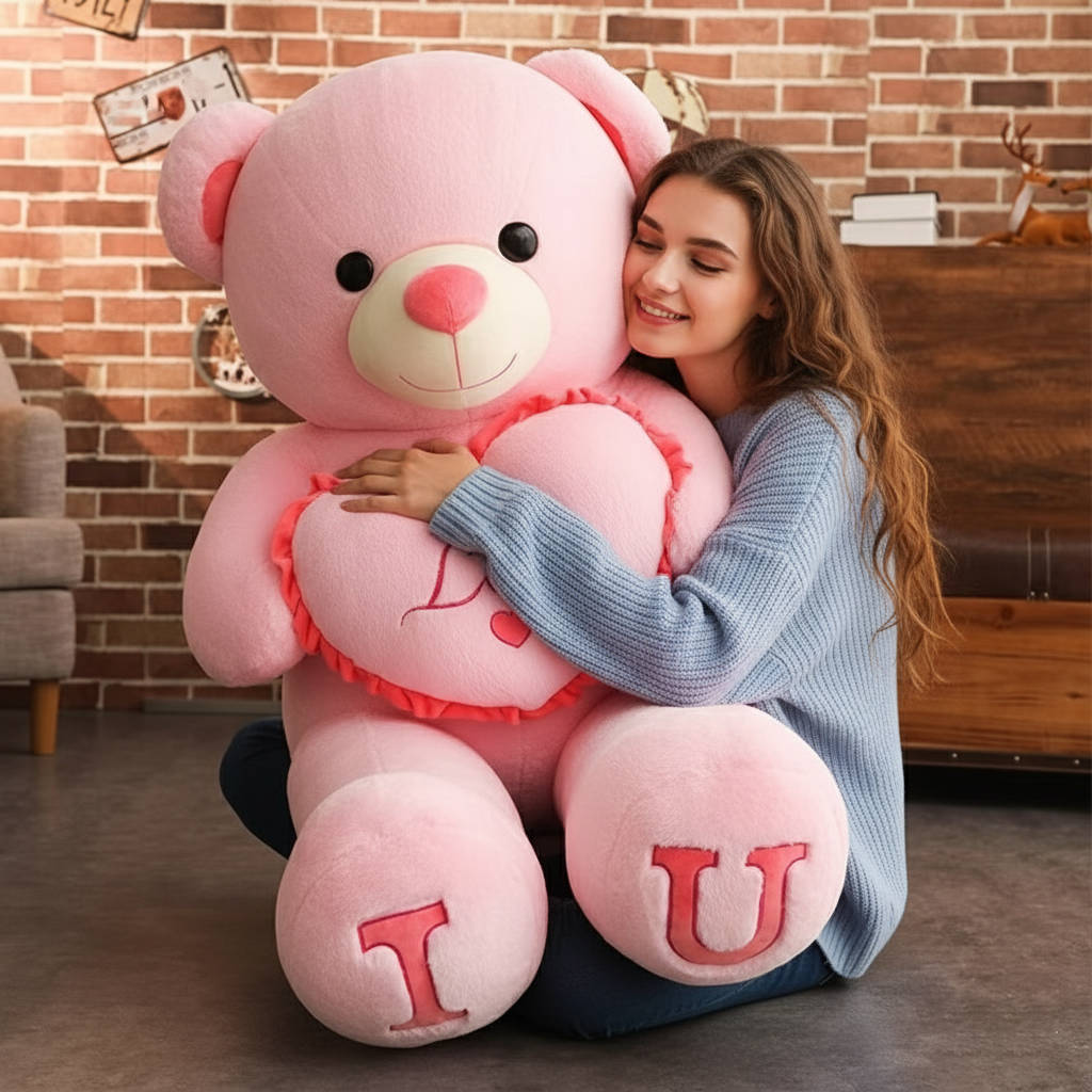 Extra-Large Plush Bear Back Support with Washable Cover