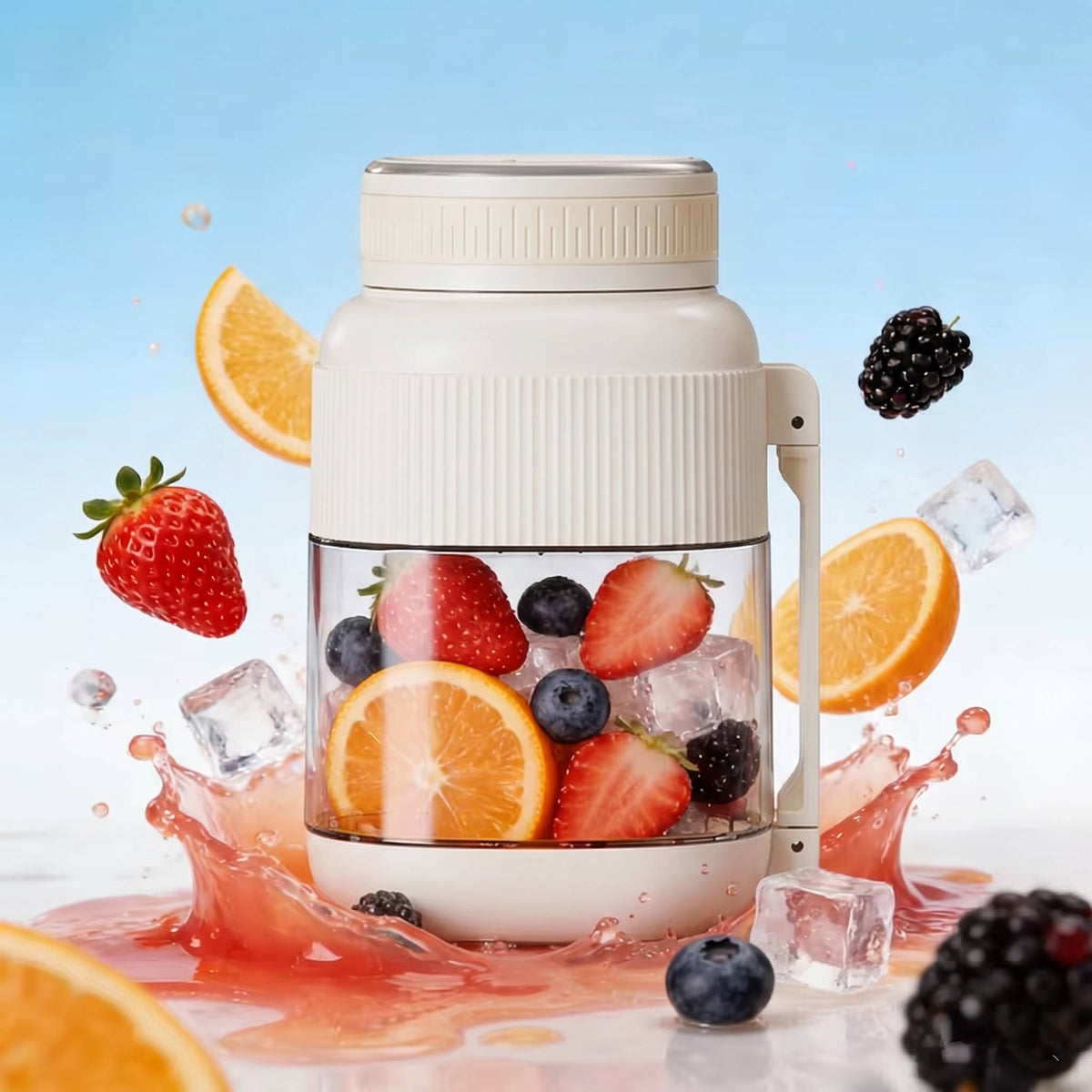 On-the-Go Smoothie Maker: Rechargeable Mini Blender with Strap