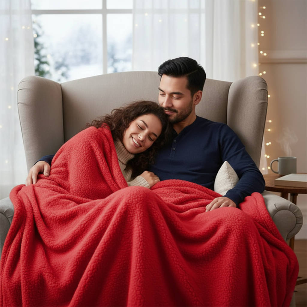 Couples' Waterproof Throw Blanket, Soft Touch, Machine Washable for Bed & Couch