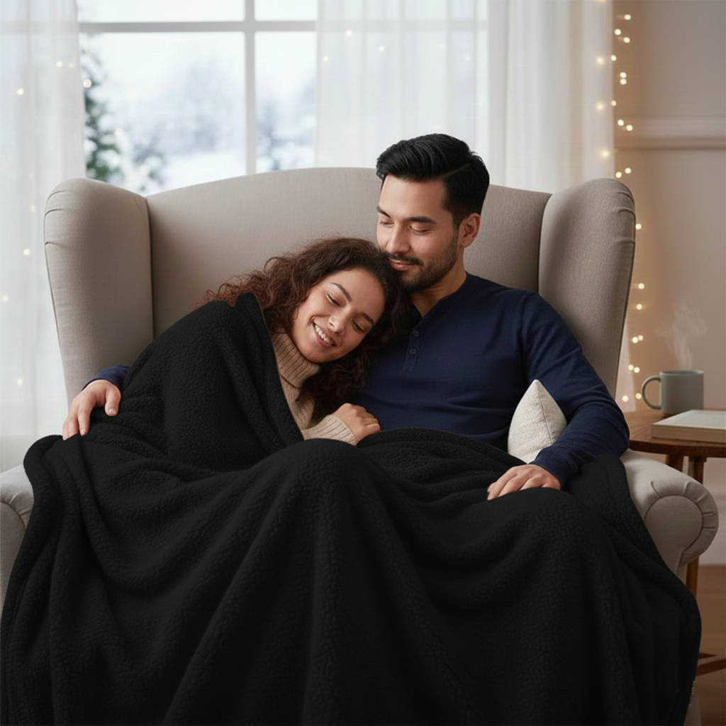 Couples' Waterproof Throw Blanket, Soft Touch, Machine Washable for Bed & Couch
