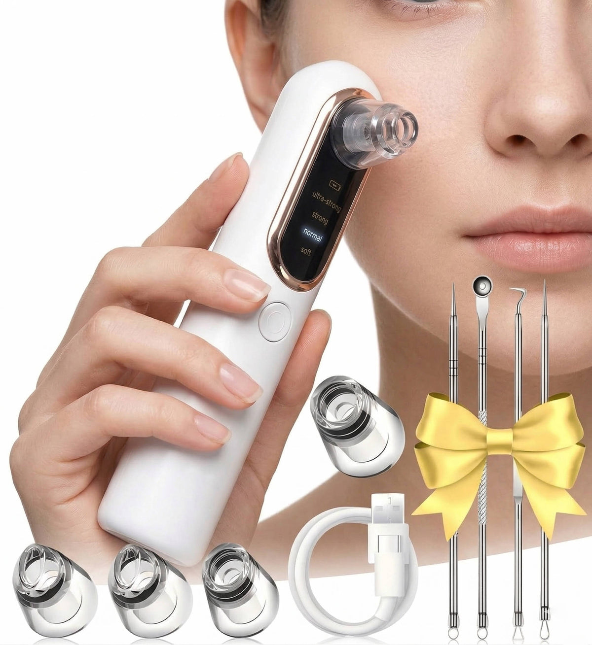 Smart Pore Cleaner with LCD and 5 Adjustable Heads