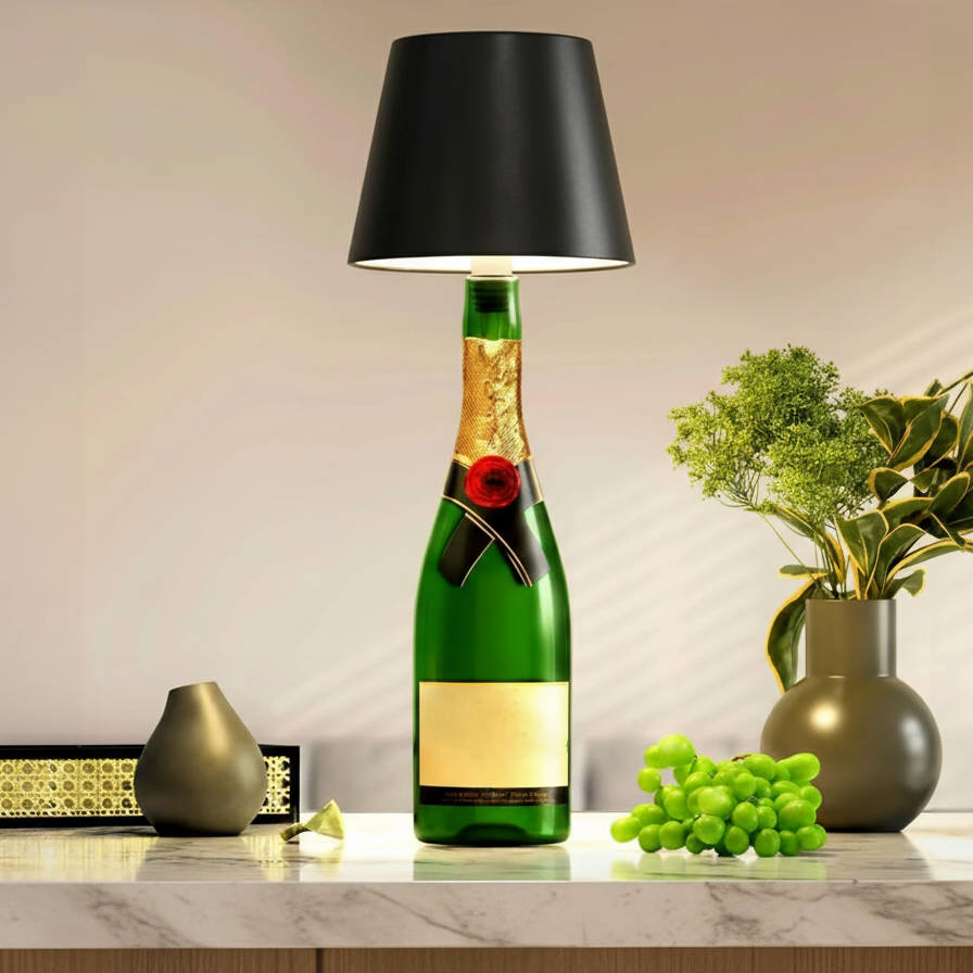 Rechargeable RGB Wine Bottle Light with Touch Dimming for Table and Patio