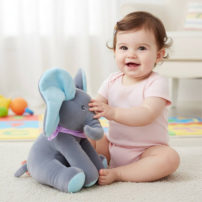 Charming Plush Elephant Toy with Peekaboo Fun and Melodies