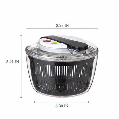 Effortless 3L Salad Dryer with One-Hand Operation and Instant Stop