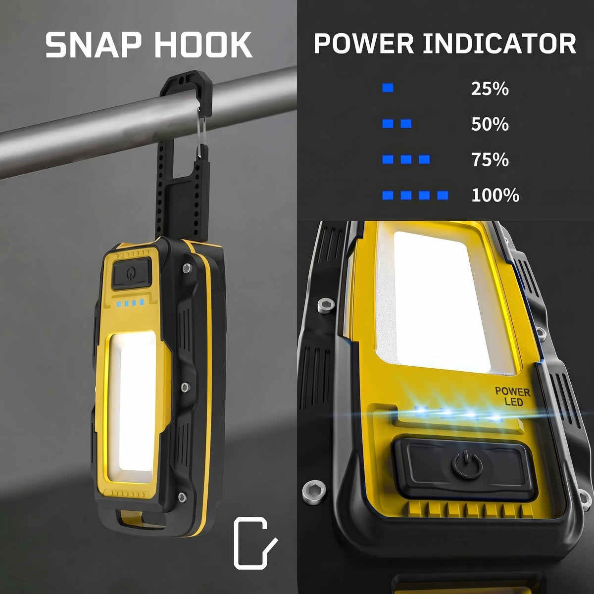 Versatile 1000 Lumen LED Work Light with Rechargeable Battery