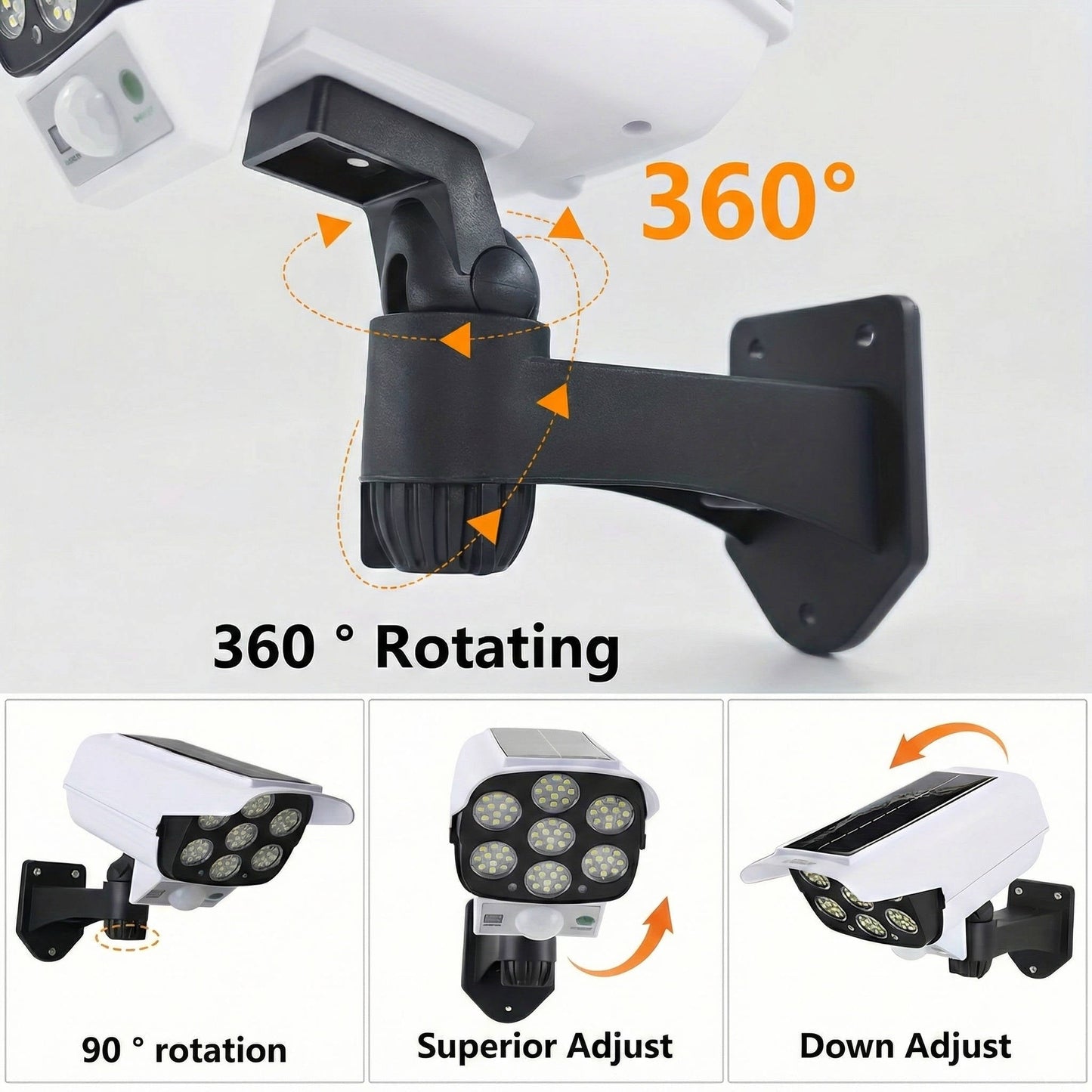 360-Degree Rotating Solar Floodlight with 77 LEDs – Waterproof IP65