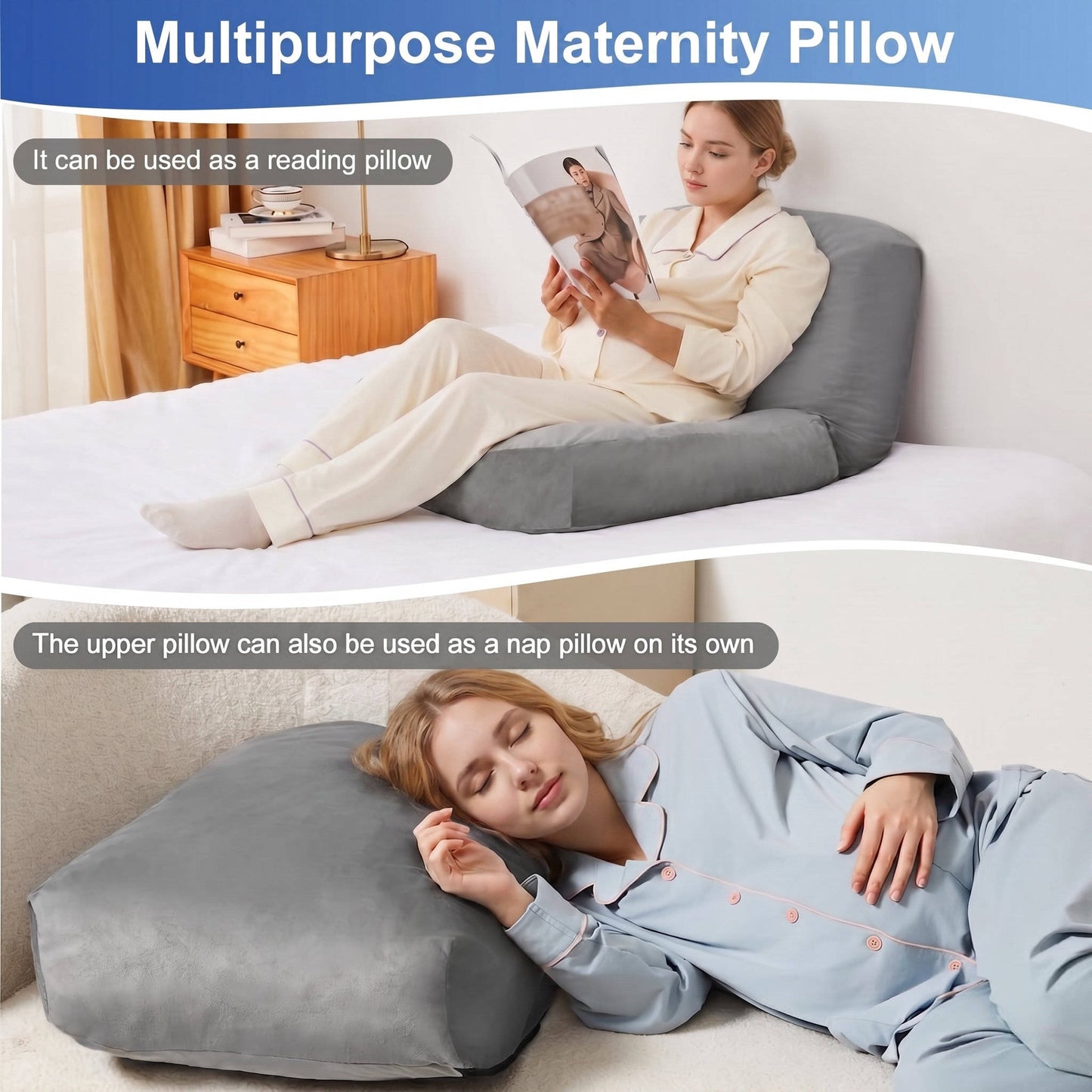 Ultimate Comfort Maternity Pillow – 44.5 Inch Full Body Support