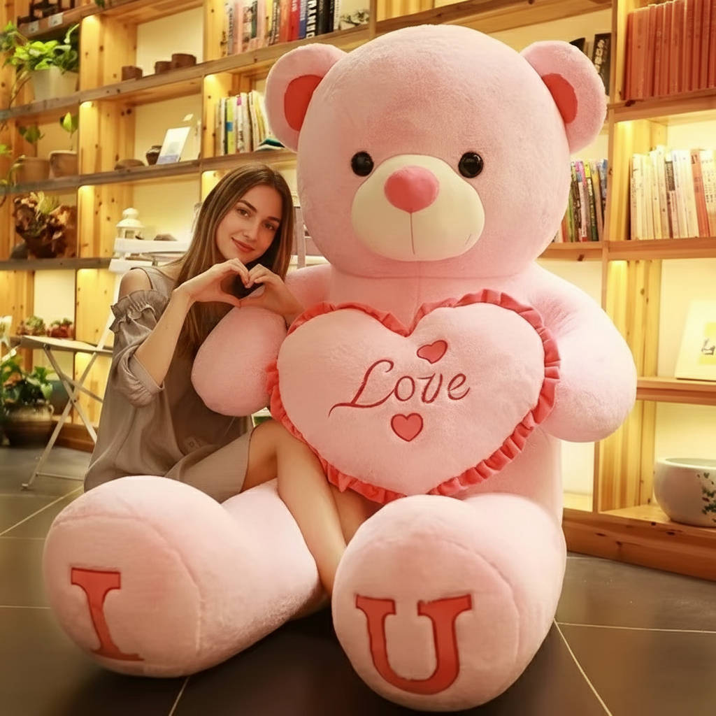 Extra-Large Plush Bear Back Support with Washable Cover