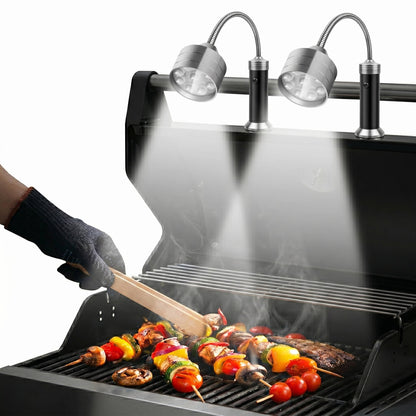 Dual-Pack Outdoor BBQ Light with Magnetic Base and Flexible Neck