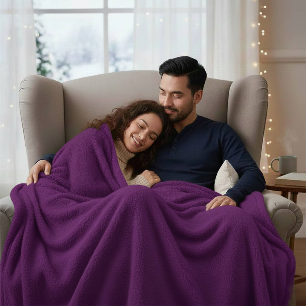 Couples' Waterproof Throw Blanket, Soft Touch, Machine Washable for Bed & Couch