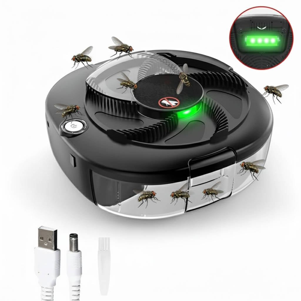 Automatic Insect Catcher with Rotating Mechanism and USB Recharge