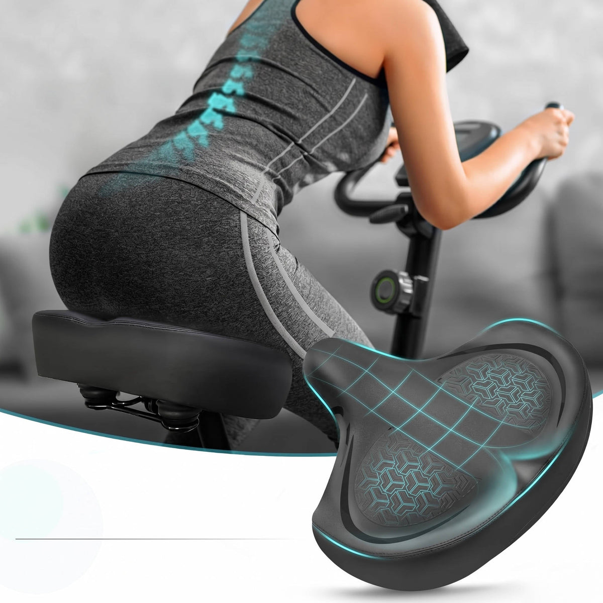 ComfortMax Oversized Bike Seat Cushion for Ultimate Riding Ease