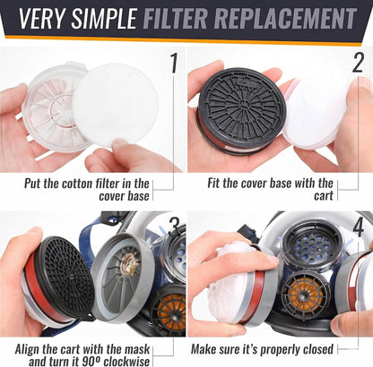 Ultimate Full Face Protection Respirator with Anti-Fog Shield