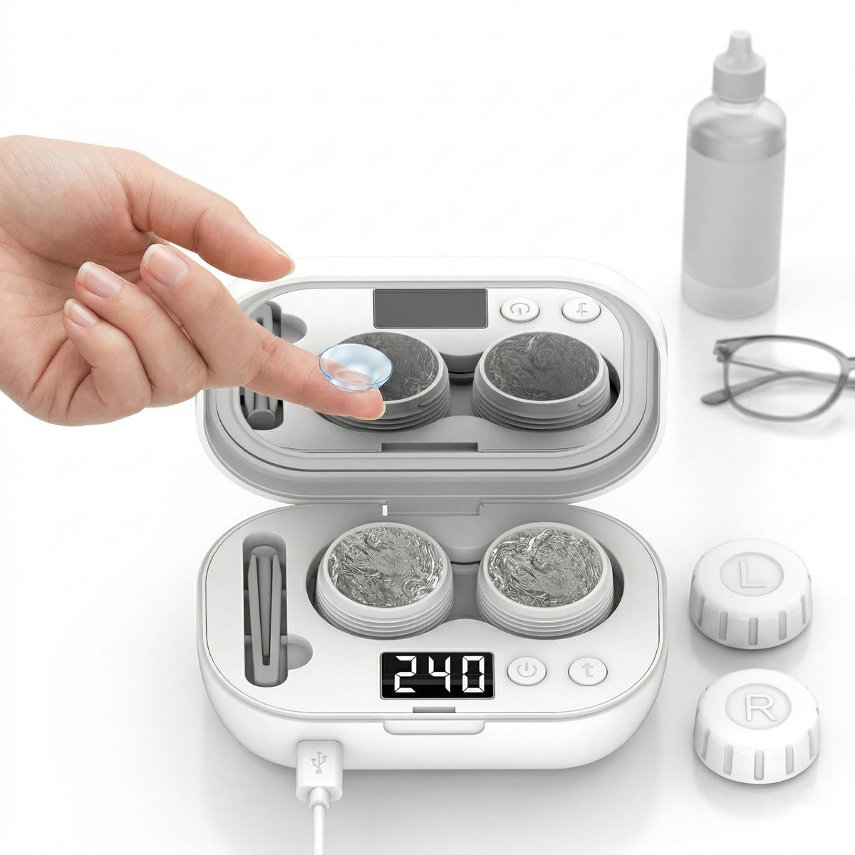 Effortless Ultrasonic Lens Cleaner with USB Charging Capability