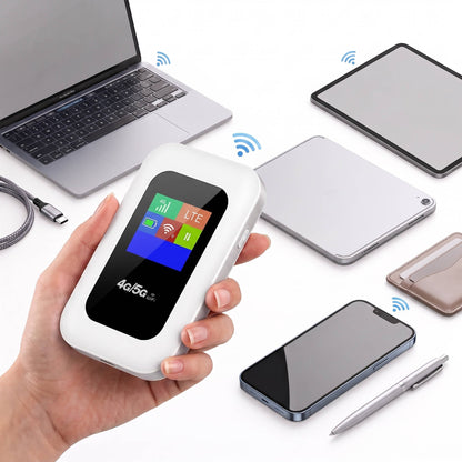 Portable 5G WiFi Hub with LCD Display and Long Battery Life