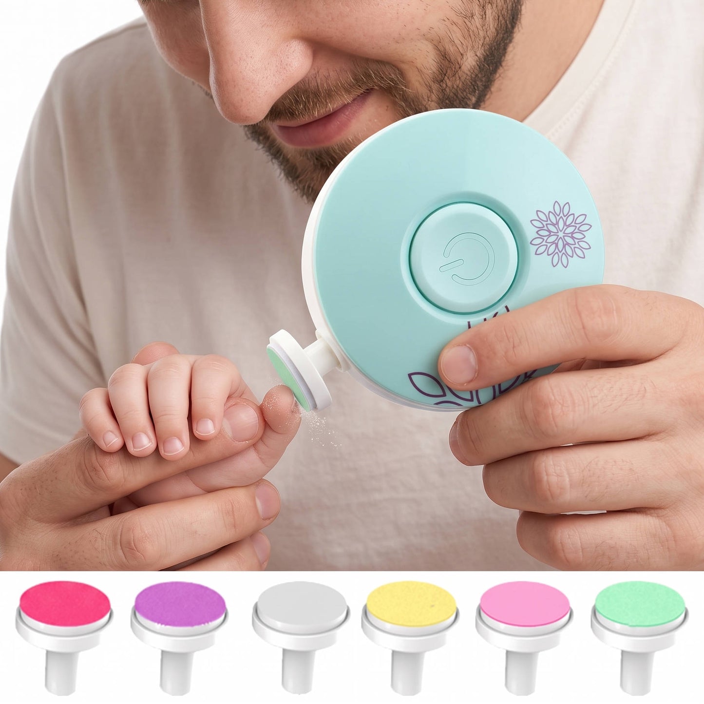 Gentle Baby Nail File with 6 Attachments for Safe Grooming